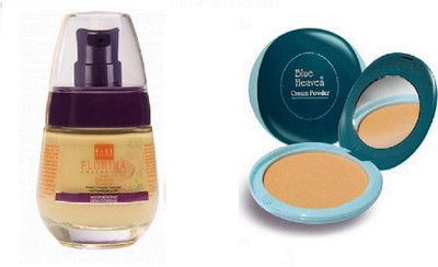 

Blue Heaven florina foundation with cream to powder compact(Pack of 2)