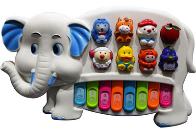 

Toyswala Animal Organ Fun Elephant Musical Piano(White)