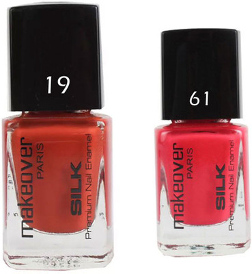 

Makeover Professional Nail Paint Spicy Magneta-19 , Nail Paint pouch Pink-61 Multi(Pack of 2)