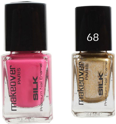 

Makeover Professional Nail Paint Combo Natural-Pink-24 , Sparking-Golden-68 (9 ml, Pack of 2) Multi(Pack of 2)