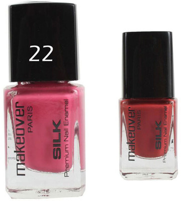 

Makeover Professional Nail Paint Glaze Pink Voltage-22 , Nail Paint Red Brown-35 Multi(Pack of 2)