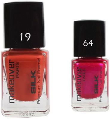 

Makeover Professional Nail Paint Spicy Magneta-19 , Nail Paint Velvet wine-64 Multi(Pack of 2)