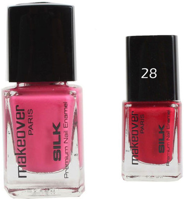 

Makeover Professional Nail Paint Natural Pink-24 , Nail Paint Rosewood Pink-28 Multi(Pack of 2)