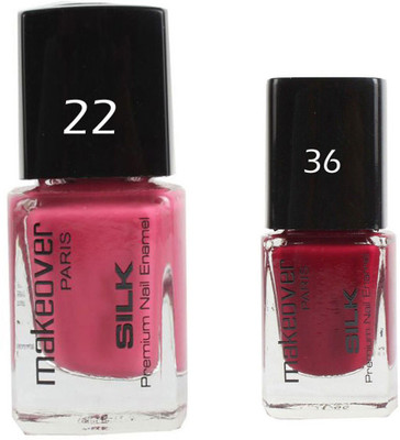 

Makeover Professional Nail Paint Combo Glaze-Pink-22 , Dark-Magneta-36 (9 ml, Pack of 2) Multi(Pack of 2)