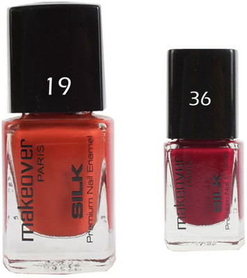 

Makeover Professional Nail Paint Spicy Magneta-19 , Nail Paint Dark Magneta-36 Multi(Pack of 2)