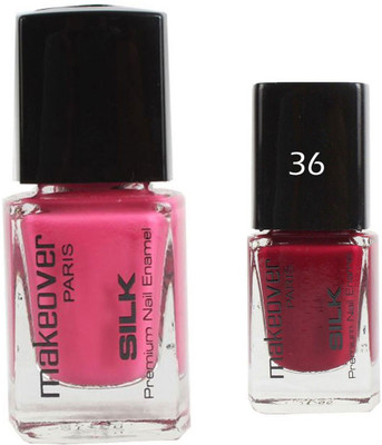 

Makeover Professional Nail Paint Natural Pink-24 , Nail Paint Dark Magneta-36 Multi(Pack of 2)