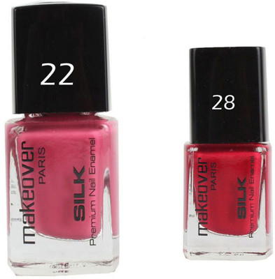 

Makeover Professional Nail Paint Glaze Pink Voltage-22 , Nail Paint Rosewood Pink-28 Multi(Pack of 2)