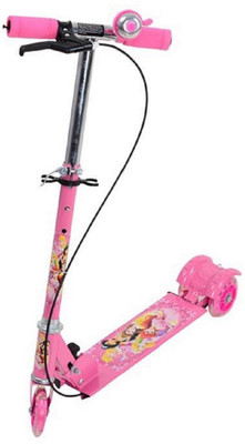 

Fabofly 3 Wheel Folding Barbie Scooter with LED lights on wheels with Bell & Handbrake.(Multicolor)