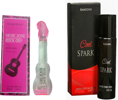 

RAMSONS COOL SPARK PERFUME 100 ML+ MUSIC ZONE ROCK ON PERFUME 40 ML Eau de Parfum - 100 ml(For Men & Women)
