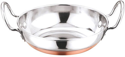 

jaipurwala copper bottom kadhai steel kadhai Kadhai 2 cm(Copper), Brown