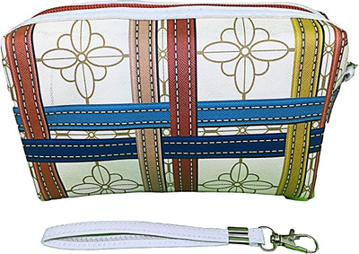 

Akisha VNTY1RD Cosmetic Bag(White, Red), Red;white