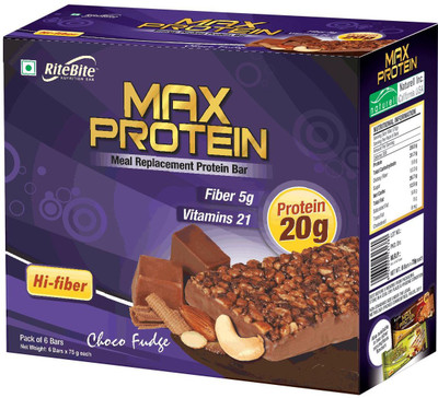 

RiteBite Max Protein Meal replacement Protein Bars(450 g, Choco Fudge)