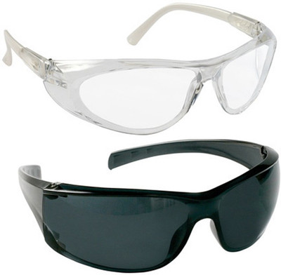 

Vezual Clear (Pack of 3) & Black (Pack of 3) Bike Riding, Scratch Resistance, UV Protected Eye Protective for Power Tool, Welding, Laboratory, Wood-working Safety Goggle(Free-size)