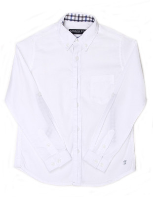 London Fog Boys Solid Casual White Shirt