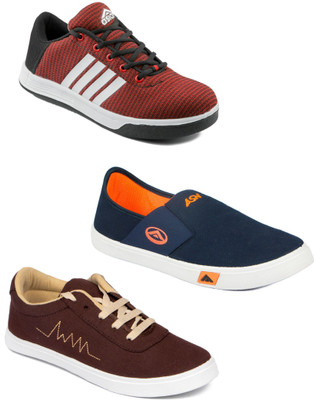 

Asian Men Casual & Running Shoes Combo Pack of 3 Casuals For Men(Multicolor
