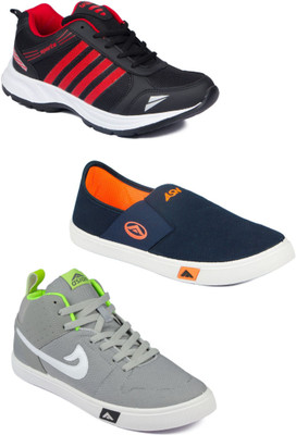 

Asian Men Casual & Running Shoes Combo Pack of 3 Casuals For Men(Multicolor