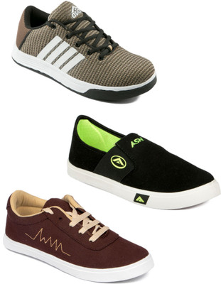 

Asian Men Casual & Running Shoes Combo Pack of 3 Casuals For Men(Multicolor