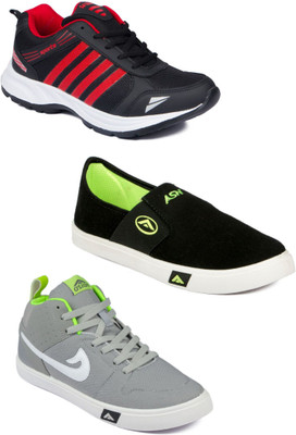 

Asian Men Casual & Running Shoes Combo Pack of 3 Casuals For Men(Multicolor