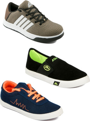 

Asian Men Casual & Running Shoes Combo Pack of 3 Casuals For Men(Multicolor