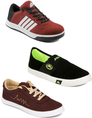 

Asian Men Casual & Running Shoes Combo Pack of 3 Casuals For Men(Multicolor