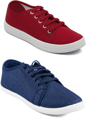 

Asian women's casual shoes combo pack of 2 Sneakers For Women(Blue, Red, Multicolor