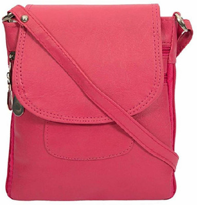 

MK PURSE Girls Casual Pink Leatherette Sling Bag
