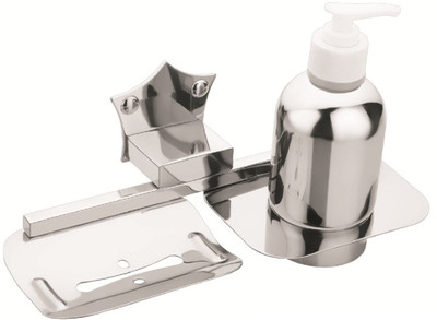 

HARMONUS SOAP DISH WITH LIQUID SOAP BOTTLE,HI-518(Silver)