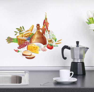 Decor Villa 48 cm Wall Sticker (Food,Surface Covering Area -58 x 48 cm) Removable Sticker(Pack of 1)