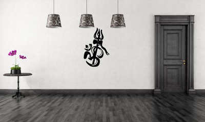 peacockirde 60 cm Ohm With Trishul Self Adhesive Sticker(Pack of 1)