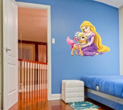 Decor Villa 48 cm Wall Sticker (Princess3,Surface Covering Area -58 x 48 cm) Removable Sticker(Pack of 1)