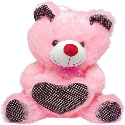 

Fashion Knockout Printed Black Check Pink Teddy 35 (Valentine Gifts) - 35 cm(Multicolor)