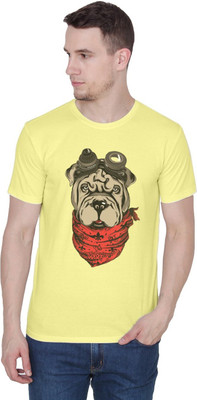 RUSE Solid Men Round Neck Yellow T-Shirt