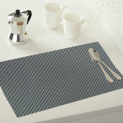 KUBER INDUSTRIES Rectangular Pack of 1 Table Placemat(Grey, Plastic)