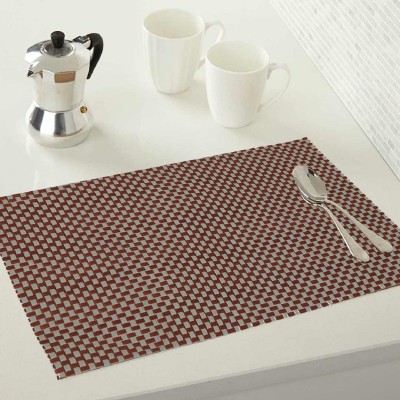 KUBER INDUSTRIES Rectangular Pack of 1 Table Placemat(Brown, Plastic)