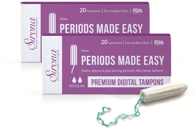 

SIRONA - Premium Digital Tampon (Medium Flow)- 40 Tampon (2 Pack - 20 Tampon Each) Tampons(Pack of 40)
