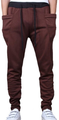 Hothanger Self Design Men Brown Track Pants Hothanger Self Design Men Brown Track Pants