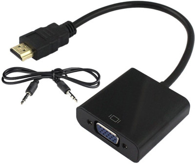

Microware TV-out Cable HDMI TO VGA WITH AUDIO(Black, For Projector)