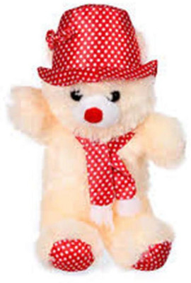 

Aparnas cute looking cream and red teddy bear soft toy for playing kids decoration or birthday gift-2feet - 25 inch(Multicolor)