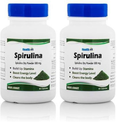 

HealthVit Spirulina 500 mg 60 Capsules (Pack of 4)(60 No)