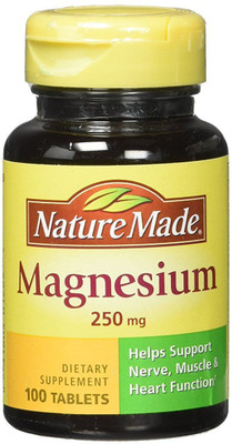 

Nature Made Magnesium 250 mg helps Nerve & Muscle Function - 100 Tablets(100 No)