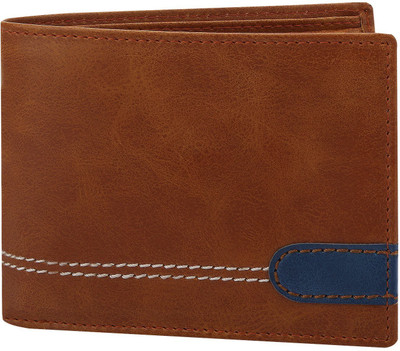 

Vermello Men Tan Artificial Leather, Canvas Wallet(6 Card Slots)