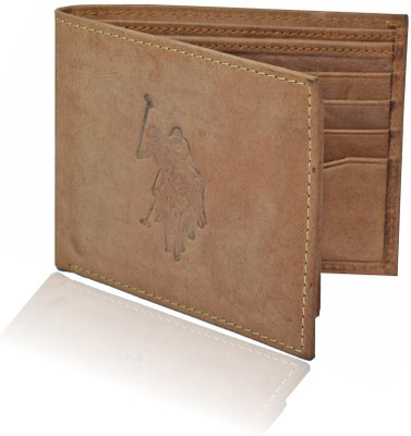 Adam Zac Men Tan Genuine Leather Wallet(6 Card Slots)