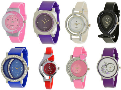 Orayan Combo Of 8 Designer Analog Watch For Womens And Girls-OTS002 Watch - For Women