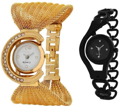 

Freny Exim Morden and latest fashion gold and black colour trendy Watch - For Girls