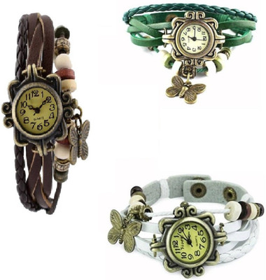 

MAPA STYLE Stylish Collection Brown, Green, White Vintage Analog Watch Girls Or Womens MPSTYLE 066 Watch - For Women