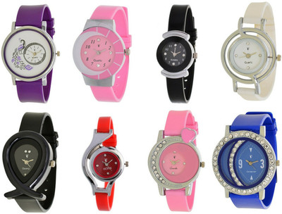 

On Time Octus Combo Of 8 Designer Analog Watch For Womens And Girls-OTS008 Watch - For Women