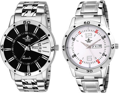 

Swisso SWS-1157Blk--1240Wht Stylish Day & Date Analogue Watch - For Men