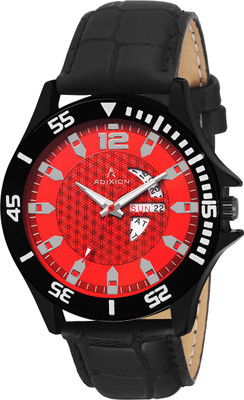 

ADIXION 9563SLB8 New day & date Leather Strep Stainless Steel Youth Watch Watch - For Men & Women