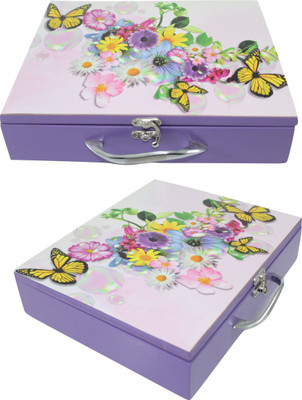 

ENIGMATIC WOODWORKS Kids Storage Box – Yellow Butterfly theme. Good quality, durable and design as per kids’ interest