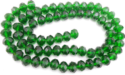 

jaz Jaz's 70 pcs Faceted Crystal Rondelle Loose Spacer Beads Jewelry Findings Dia.-10mm,Thickness-8mm, Colour-Green 70 pcs.